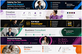 design eye catching linkedin banner and cover photo