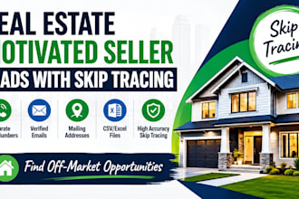 provide real estate motivated seller leads with skip tracing