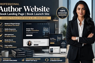 design author website, ebook landing page and book launch site