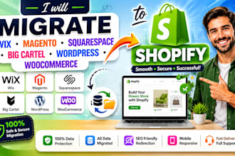 migrate wix magento squarespace big cartel wordpress  woocommerce to shopify