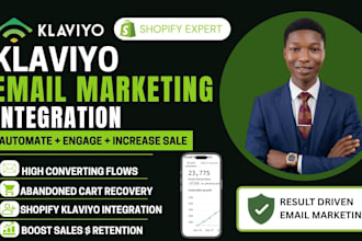 setup shopify klaviyo integration, email flows and