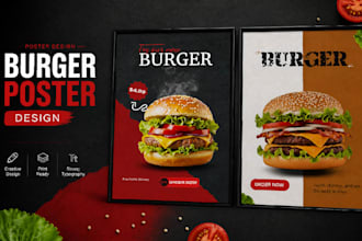design modern burger ads for restaurants