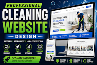 design cleaning website, booking site and cleaning product site