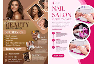 custom spa, massage therapy and beauty salon flyer and menu design that converts