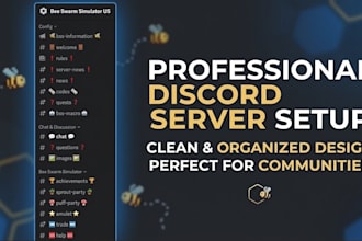 create a professional discord server with bots and design