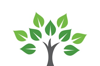 create a green landscape, tree logo