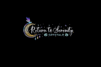 design serenity themed crystal gem shop logo