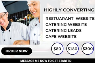 build restaurant website cafe website catering leads food ordering system menu