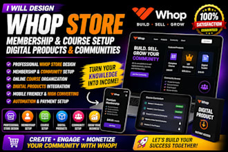 design whop store membership course setup whop store digital product communities