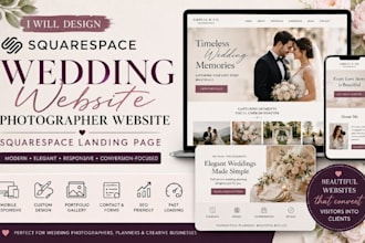 design squarespace wedding website photographer website squarespace landing page