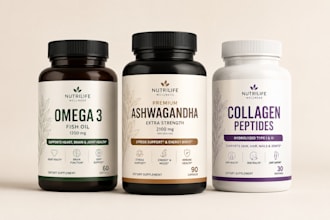 create modern supplement packaging and label design