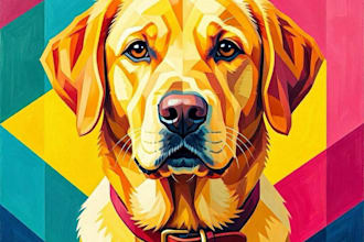 make your pet into unique colorful wpap pop art illustration