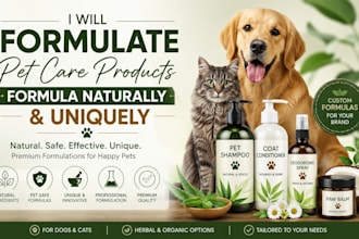 formulate pet care products formula naturally and uniquely