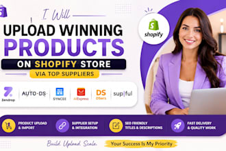 upload product via zendrop syncee autods supliful aliexpress cj to shopify store