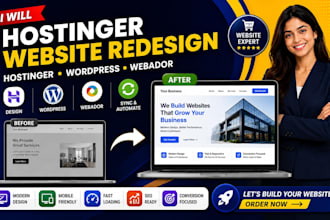 hostinger website redesign, hostinger website design wordpress webador website
