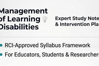 provide expert learning disability study notes and intervention plans