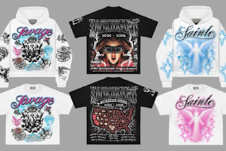 design custom streetwear pack y2k  gen z graphics for clothing brands