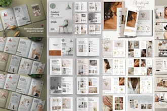 design product brochure for skincare, aesthetic medical medspa menu, catalog