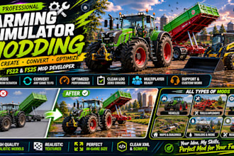 make custom for farming simulator 19, 22, 25 mods, pallets and scripts
