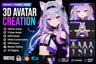 vrchat vtuber mmd model tf2 vroid vrm avatar blender 3d rigging koikatsu