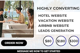 build hotel website airbnb website booking website vacation website hotel leads