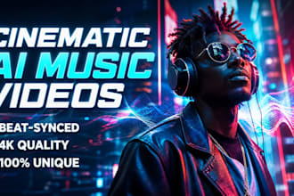 create cinematic ai music video, ai music, viral animated music video, ai ads