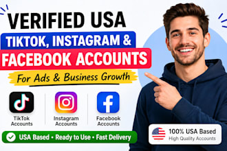 create usa tiktok, warm up instagram, usa facebook account, tiktok ads account