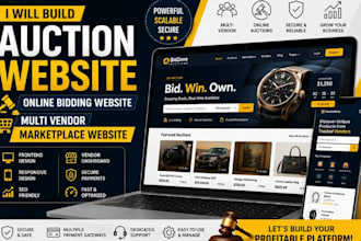 build auction website online bidding website multi vendor marketplace website