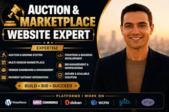 build auction website online bidding website multi vendor marketplace website