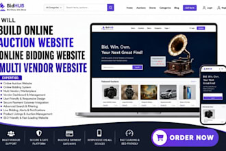 build online auction website online bidding website multi vendor website