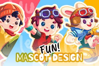make fun and colorful mascot design for your busines