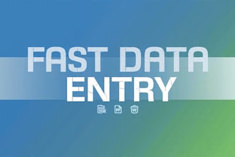 do fast and accurate data entry, typing, and excel work