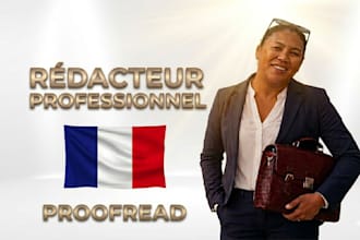 proofread and write text in professionnal french