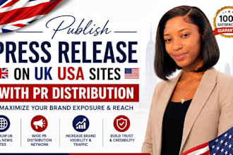 publish press release on UK USA sites with PR distribution