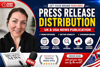 publish press release on UK USA sites with PR distribution