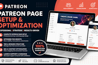 do complete patreon profile page setup management and patreon page optimization