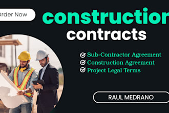 draft construction contract, project legal terms, subcontractor agreement