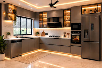 do modern kitchen bathroom design remodeling and family house with 3d rendering