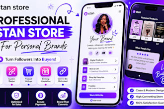 create a professional stan store setup and design for your personal brand