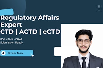 prepare ctd actd and ectd dossiers for pharmaceutical registration