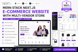 build mern stack next js ecommerce website with multi vendor online store vendor