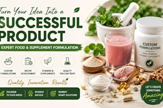 generate expert food formulations, recipe development vitamin and product