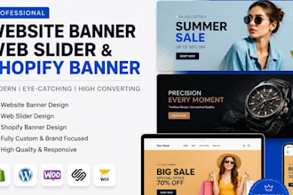 design website banner web slider and shopify banner shopify webbsite banner