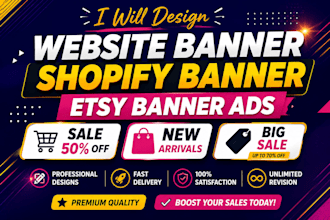 design website banner shopify banner esty banner static canva ads
