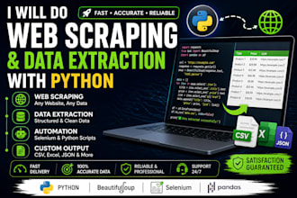 do web scraping and data extraction with python