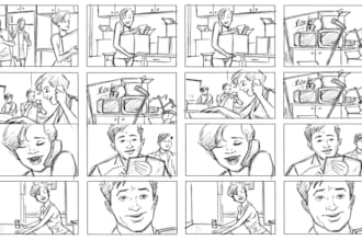 create professional storyboard for animation film and ads