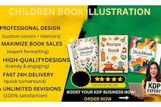 design whimsical childrens book illustrations for KDP
