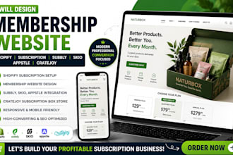 design membership website shopify subscription subbly skio appstle cratejoy