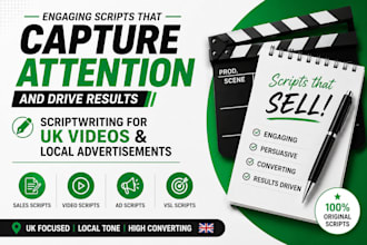 write UK style video scripts and ad copy