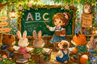 do watercolor children book illustrations and kids story book illustrations